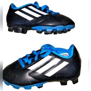 Adidas Conquisto Soccer Cleats Shoes Sz 10.5 Kids Black Blue B25593